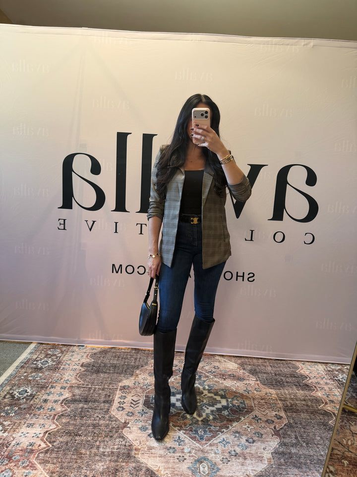 Verona Plaid Sleeve Blazer