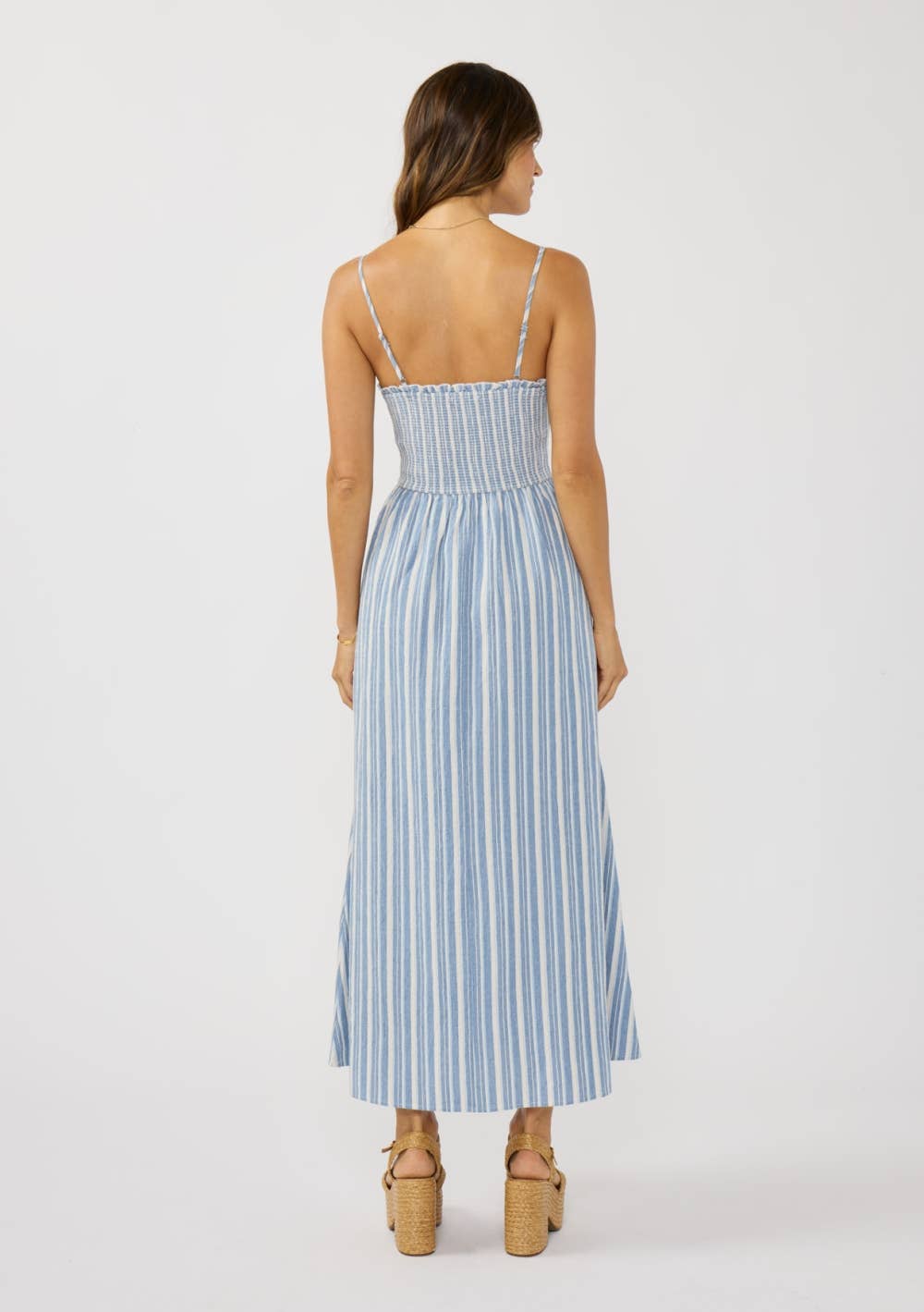 Amalfi Striped Smocked Midi Dress