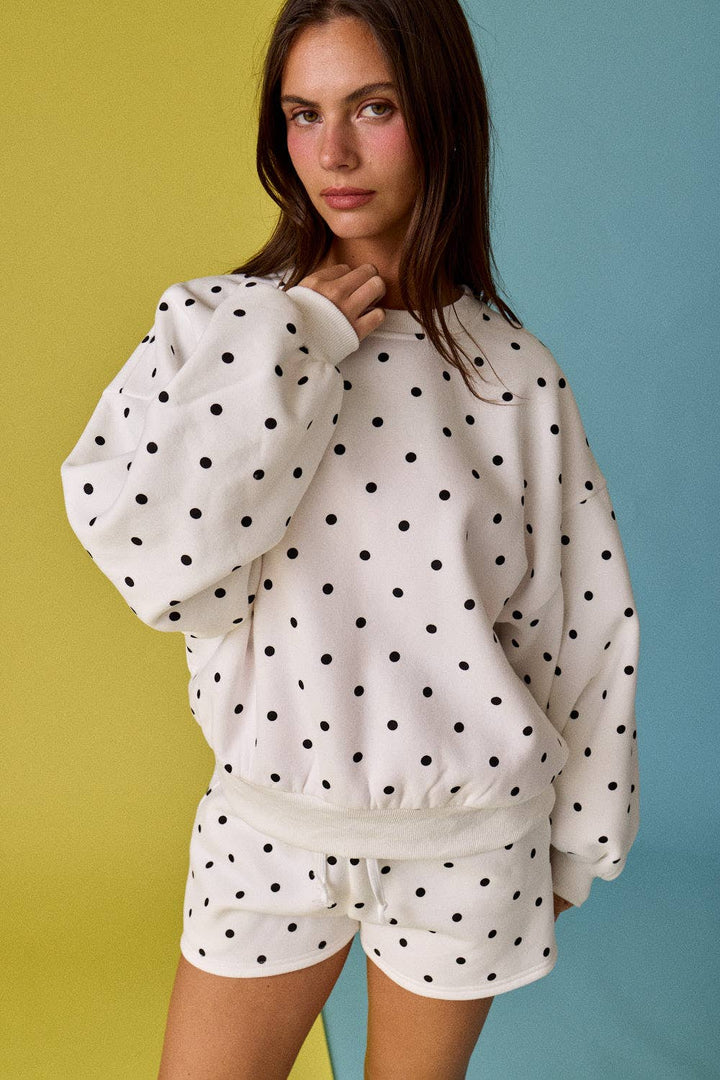 Sunday Stroll Polka Dot Fleece Set