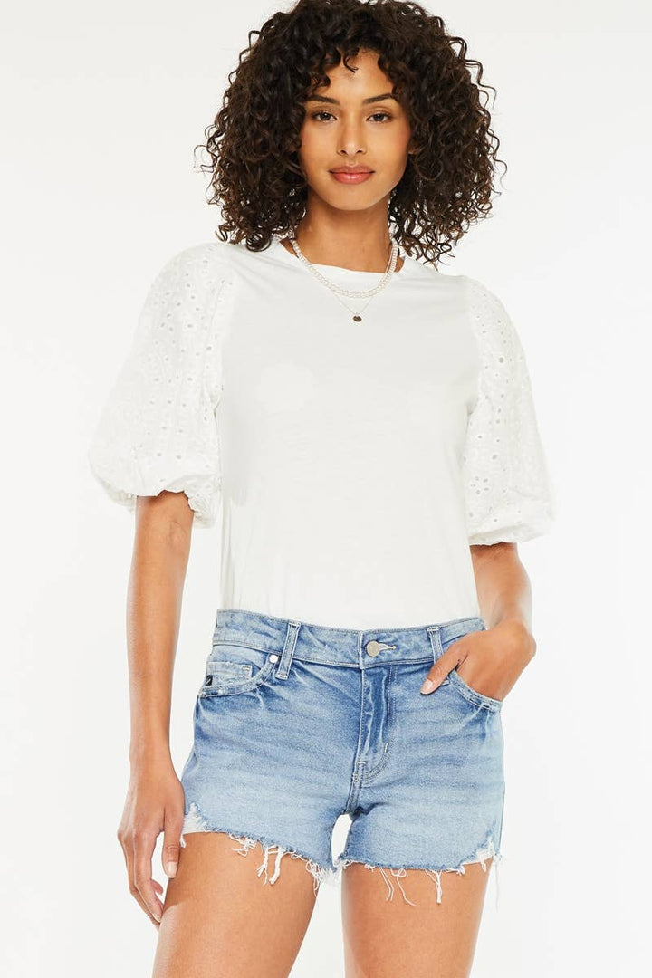 Kan Kan Mid Rise Denim Shorts