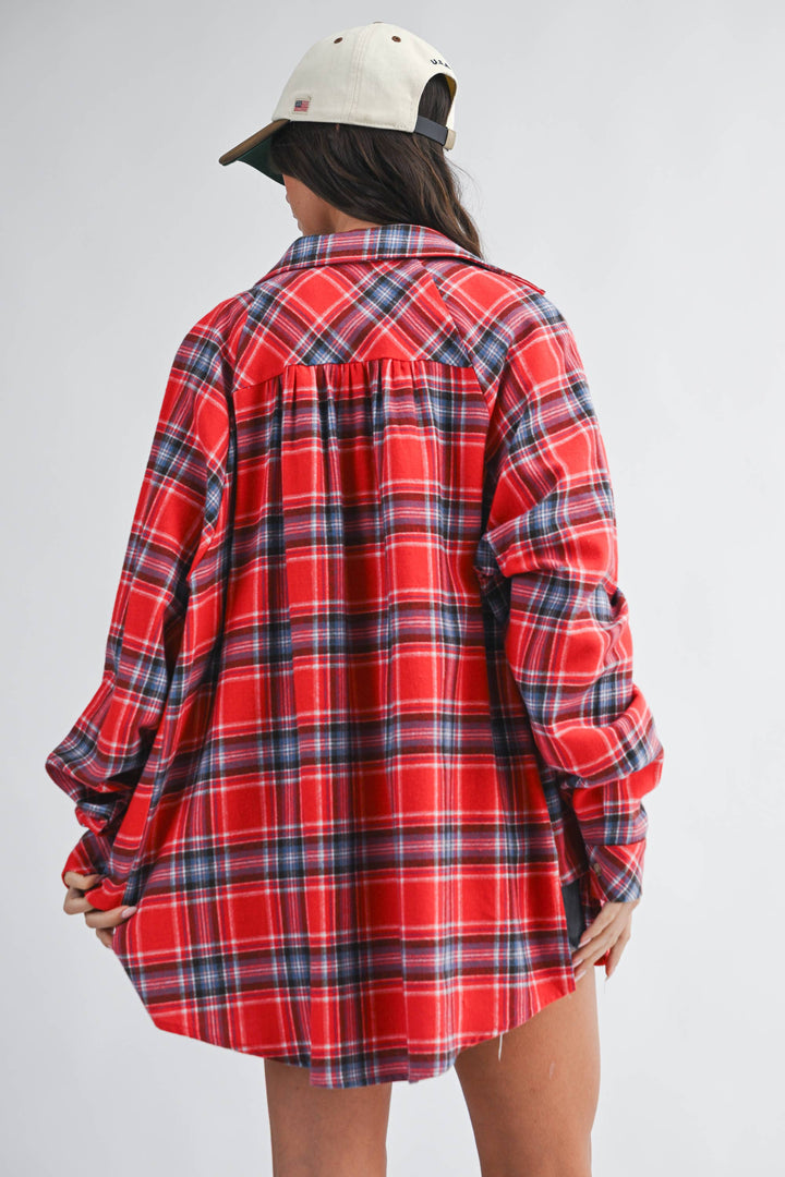 Rory Oversized Plaid Button Down Shirt