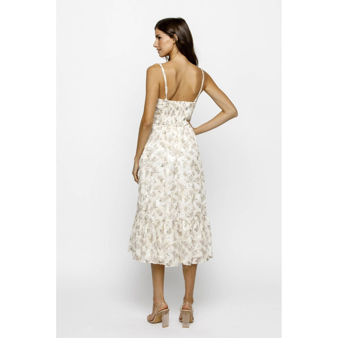 Dalila Rose Print Floral Midi Dress