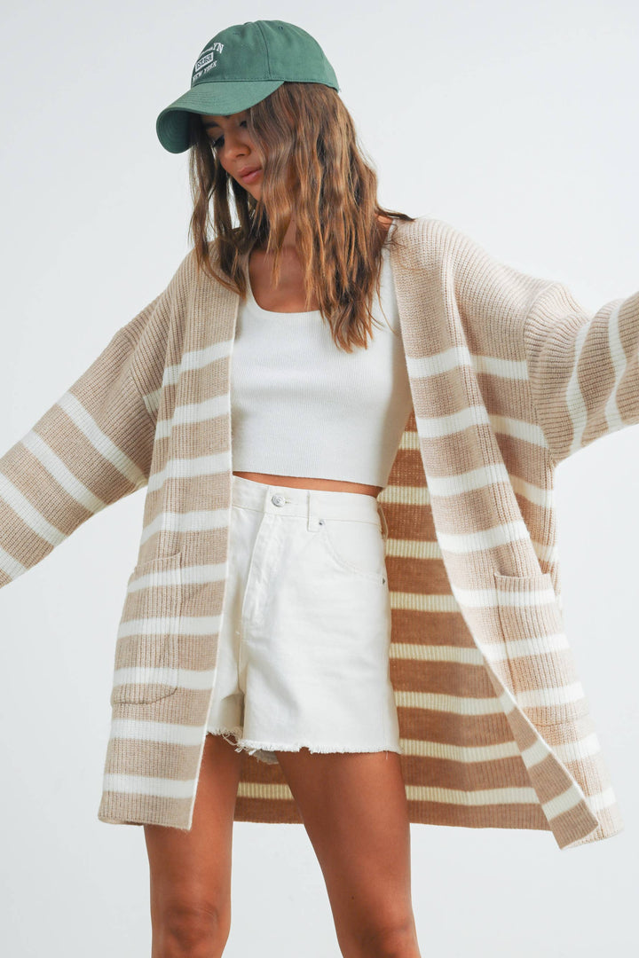 Cape May Stripe Maxi Cardigan
