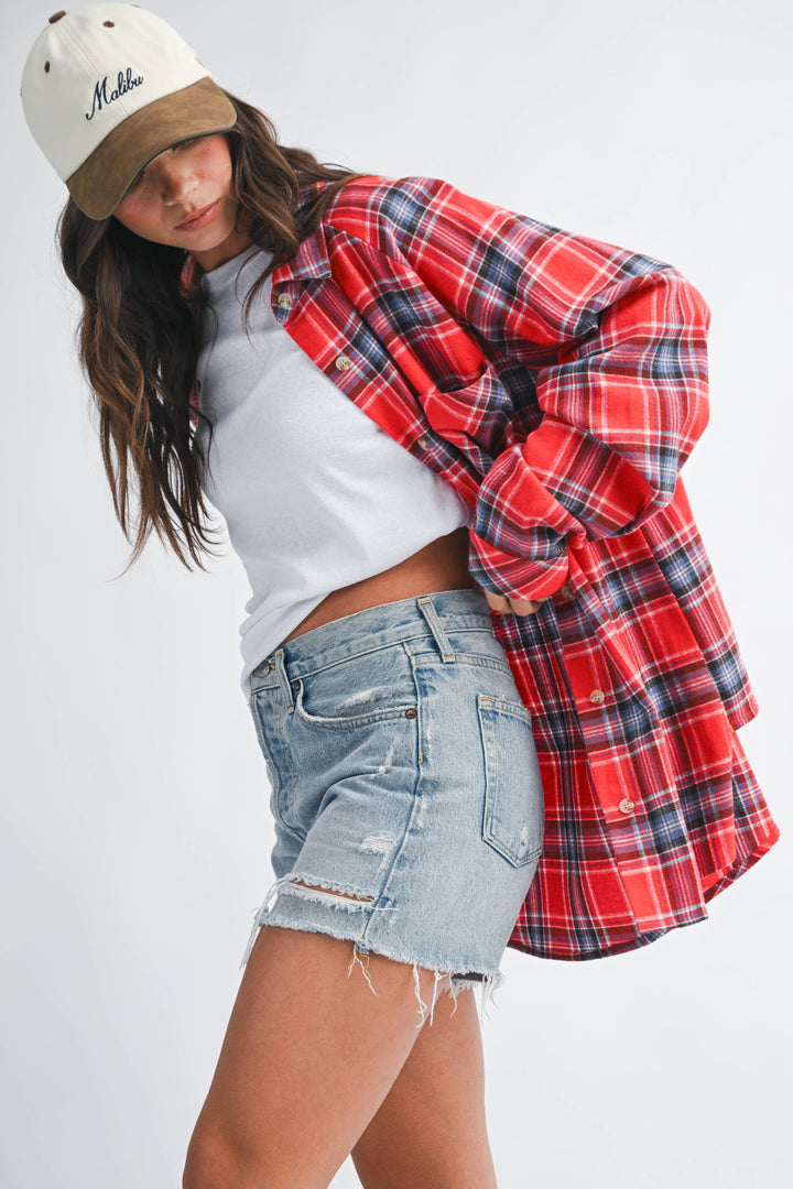 Rory Oversized Plaid Button Down Shirt