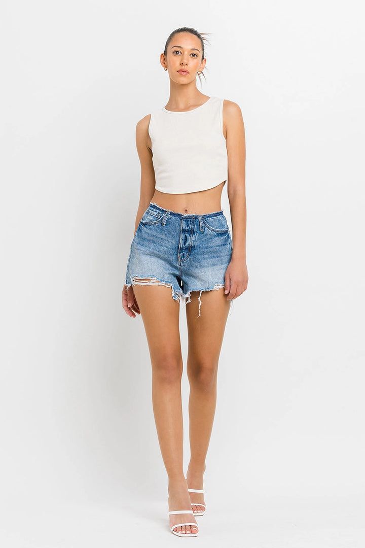 Flying Monkey High Rise Bandless Distressed Short