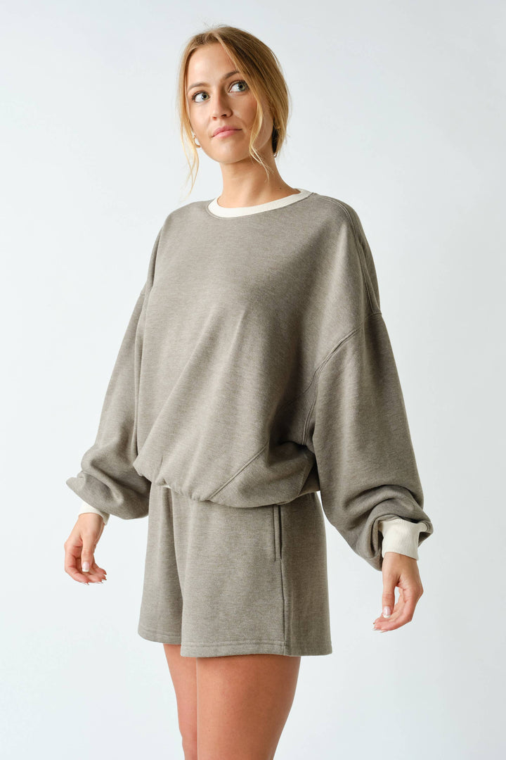 Courtside Fleece Contrast Crewneck Set
