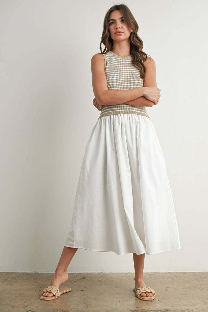 Daria Striped Sleeveless Maxi Dress