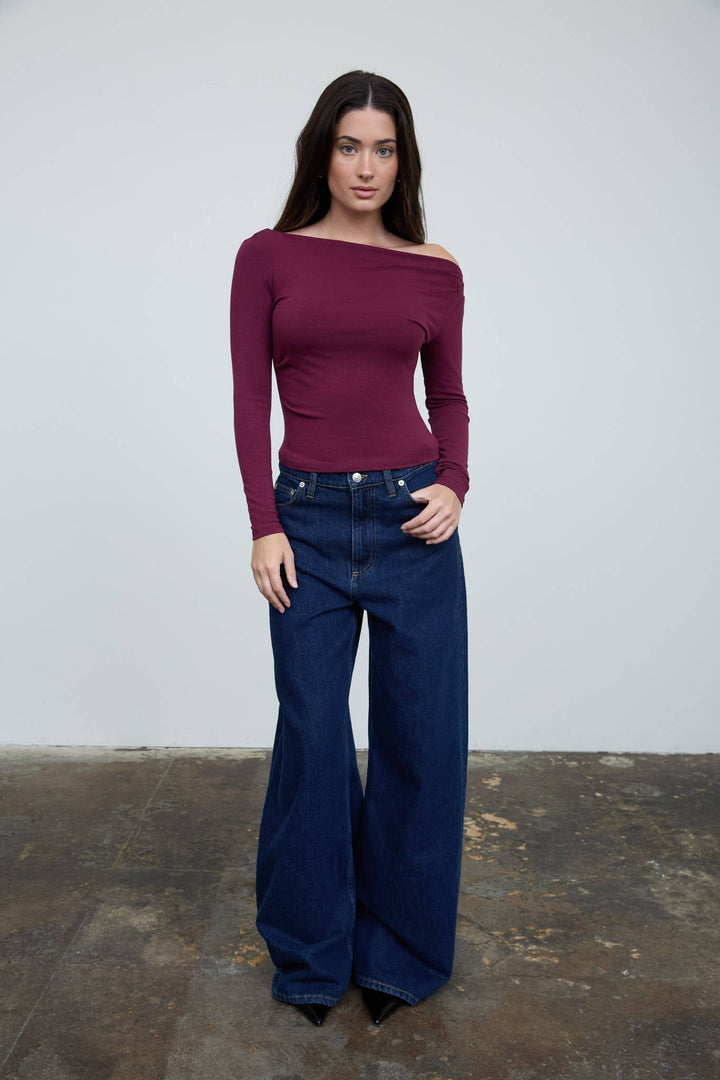 Maren Boat Neck Knit Top
