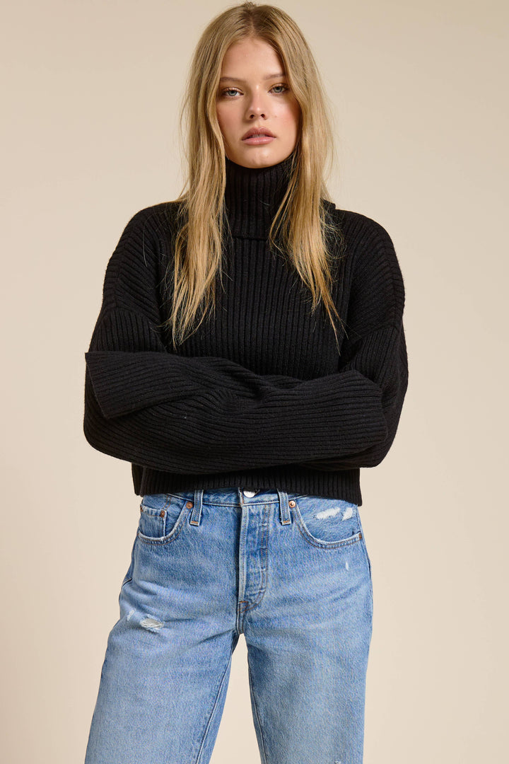 Sera Cropped Ribbed Turtleneck