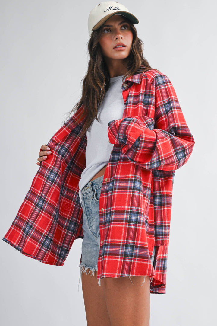 Rory Oversized Plaid Button Down Shirt
