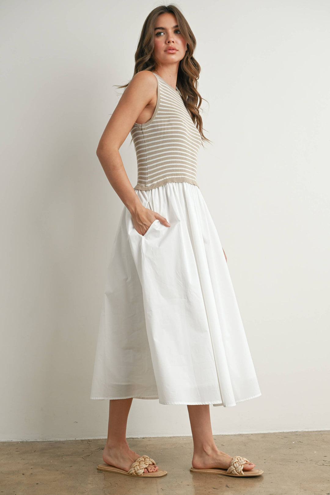 Daria Striped Sleeveless Maxi Dress
