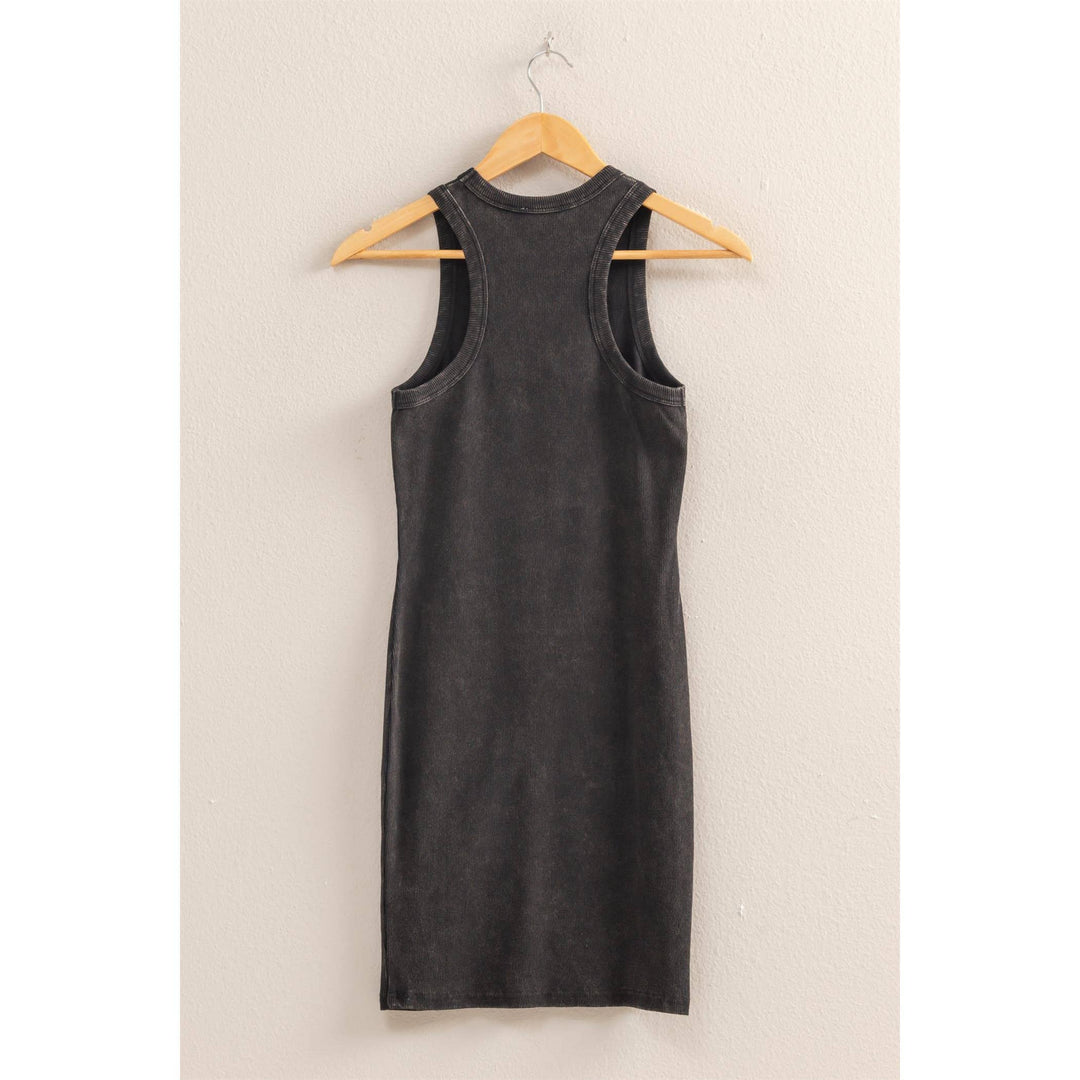 Luca Acid Washed Ribbed Mini Dress