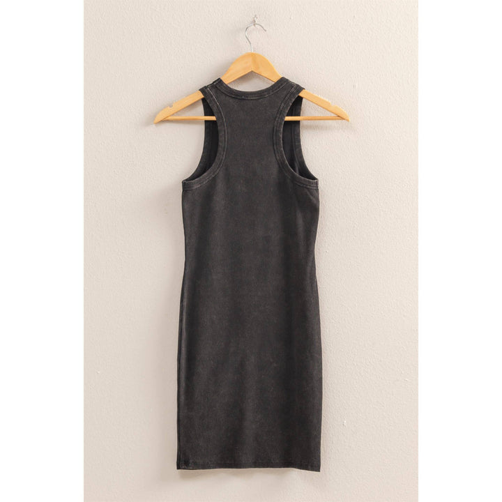 Luca Acid Washed Ribbed Mini Dress
