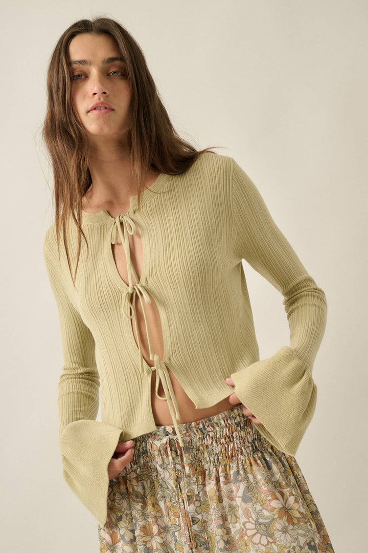Palmer Tie-Front Knit Cardigan