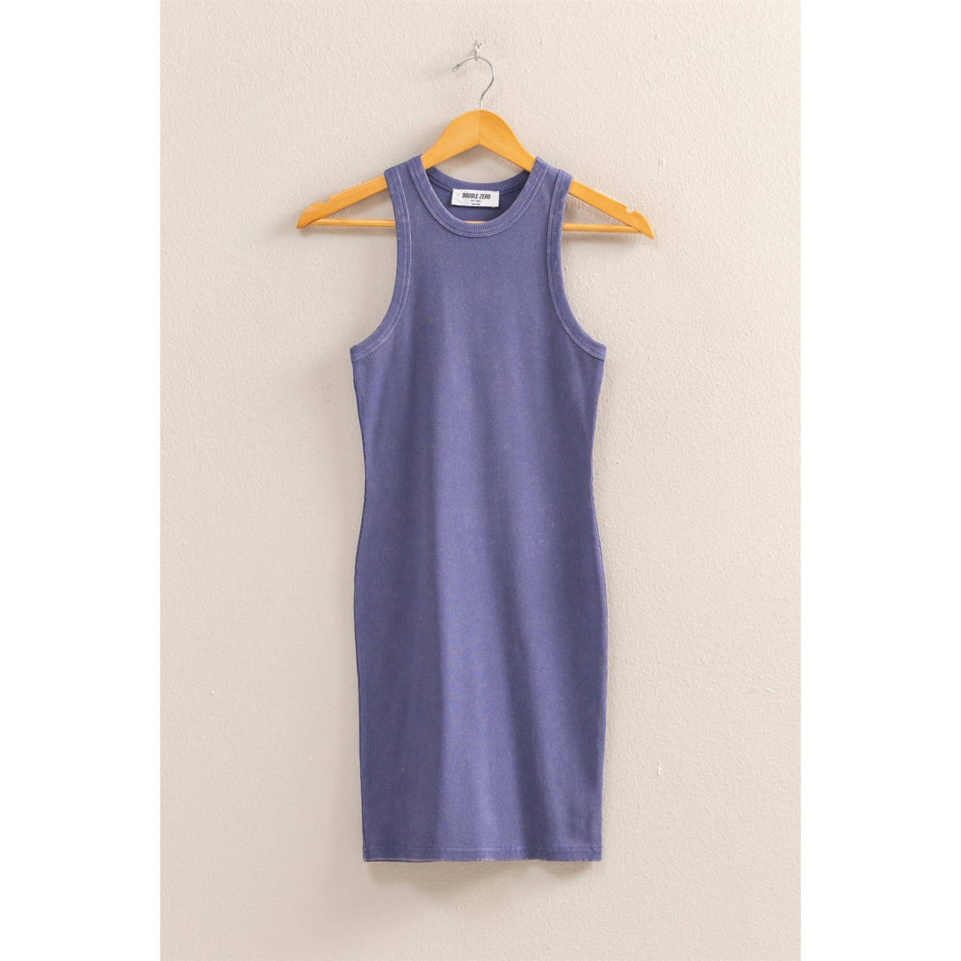 Luca Acid Washed Ribbed Mini Dress