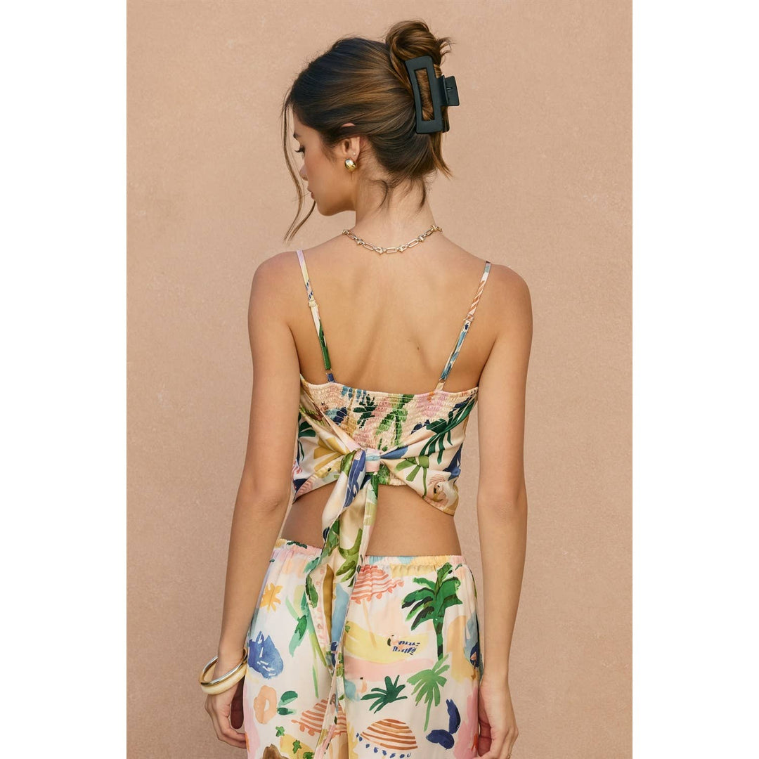 Isla Bonita Dipped Hem Tie Back Top