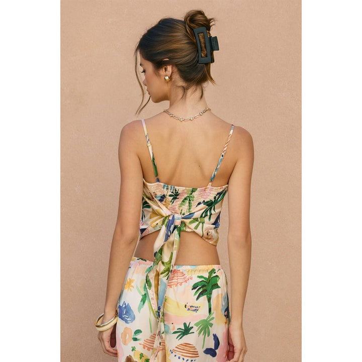 Isla Bonita Dipped Hem Tie Back Top
