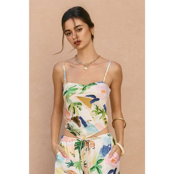 Isla Bonita Dipped Hem Tie Back Top