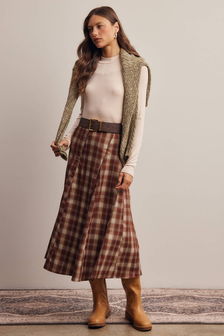 Tessa Plaid Midi Skirt