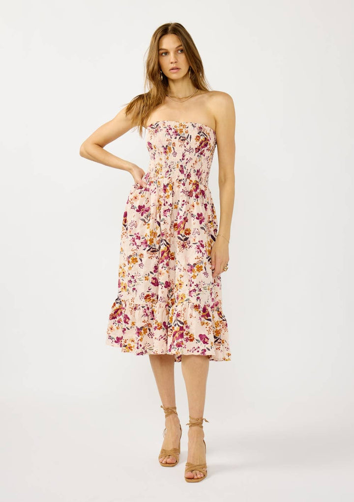Solene Floral Convertible Smocked Waist Skirt