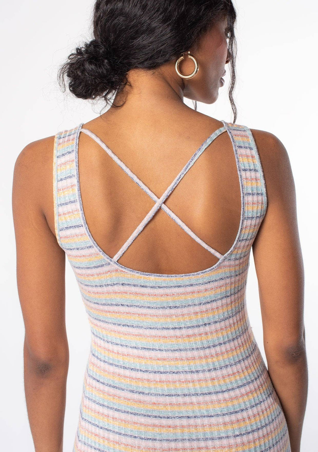 Sunwashed Stripe Crossback Maxi Dress