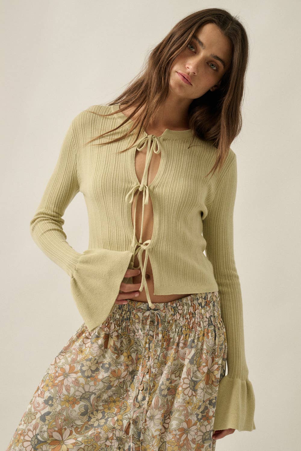 Palmer Tie-Front Knit Cardigan