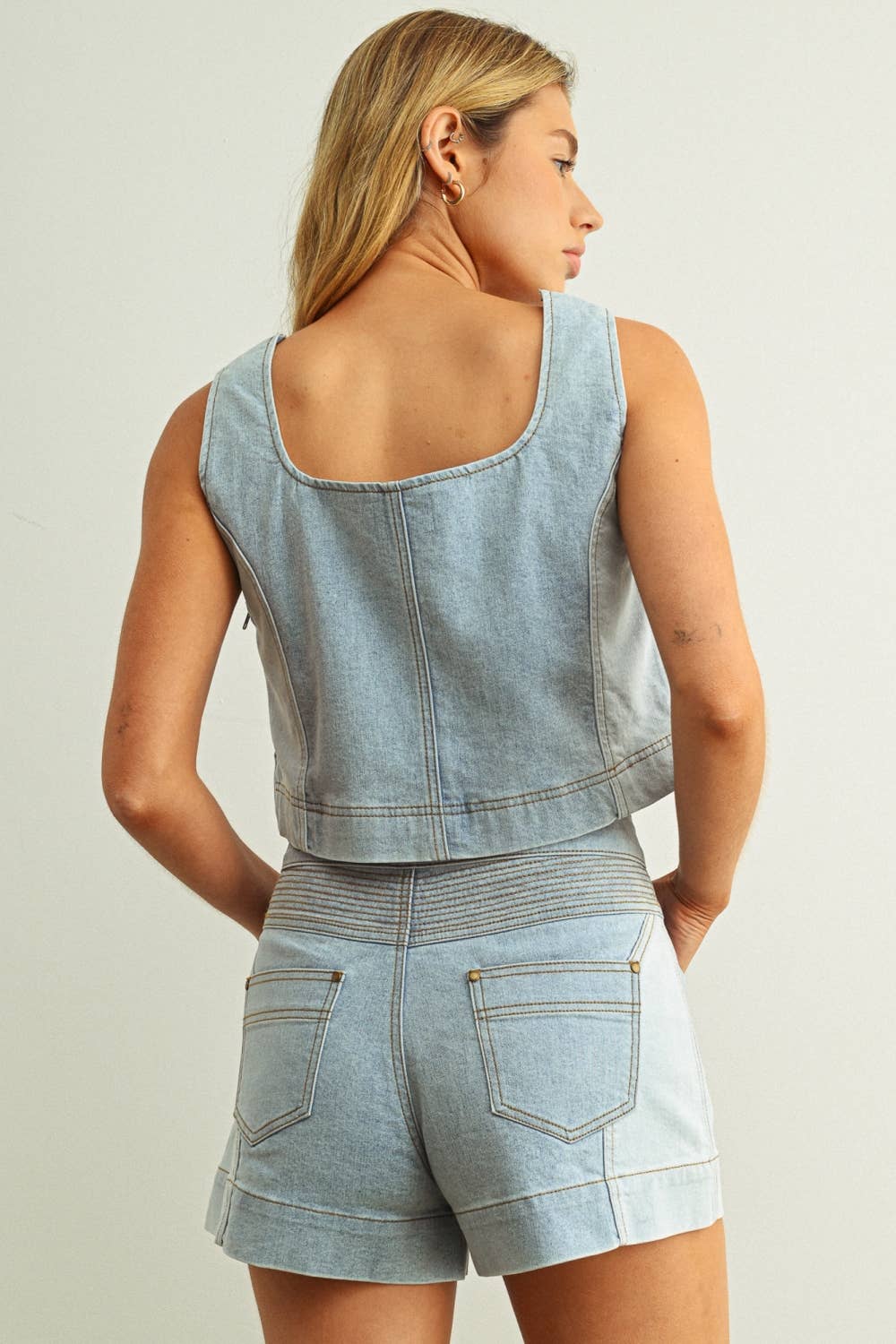 Patchwork Denim Tank