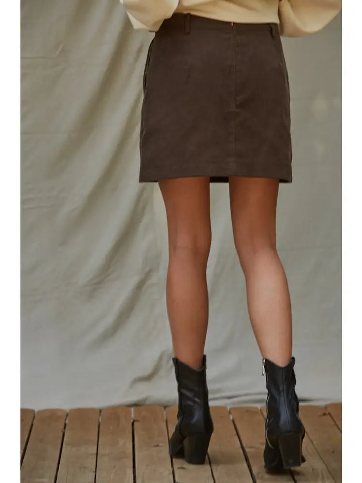 Lasso Corduroy Mini Skirt