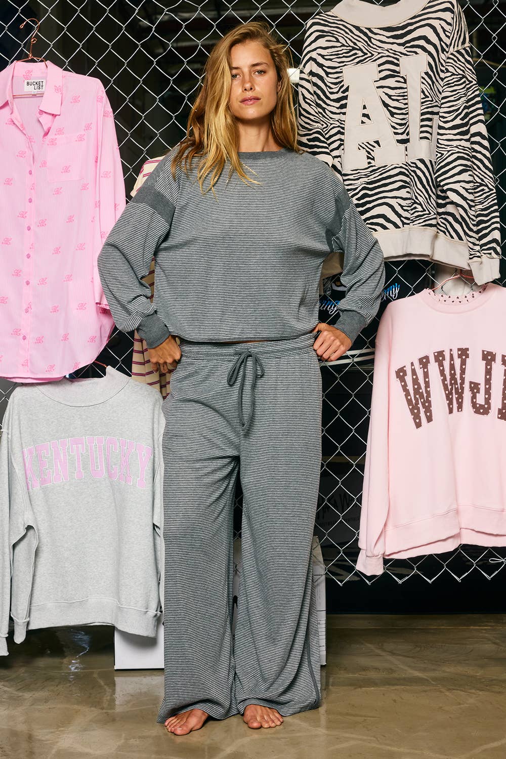 Remi Micro-Stripe Wide-Leg Pants
