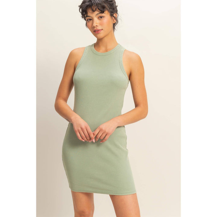 Luca Acid Washed Ribbed Mini Dress