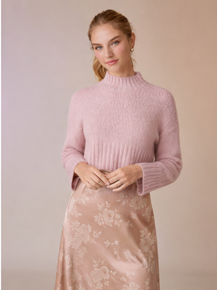 Riva Ribbed Mock Neck Top